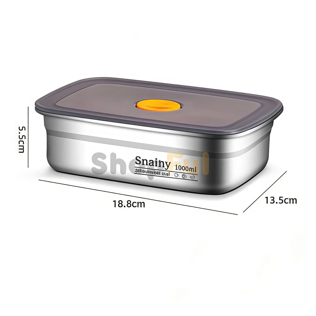 Recipiente de acero inoxidable 316 con capacidad de 1000 ml – Solución segura y práctica para el almacenamiento de alimentos (19 × 14 × 6cm)