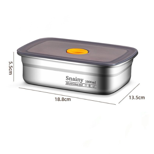 BestSeller™ - Recipiente de Alimentos al Vacío Antibacteriano de Acero Inoxidable 316 (19x14x6 cm)