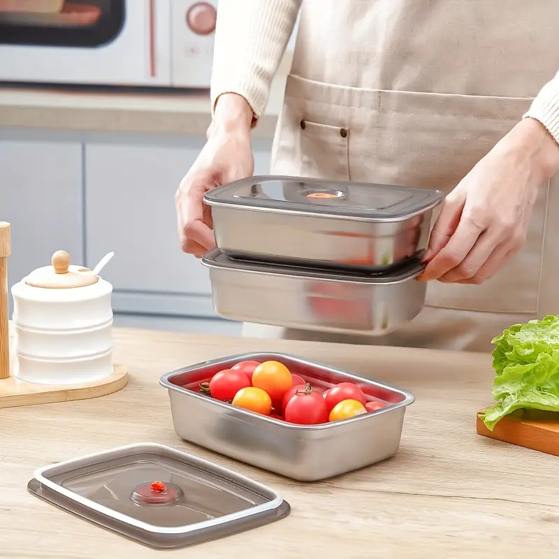 Recipiente de acero inoxidable 316 con capacidad de 1000 ml – Solución segura y práctica para el almacenamiento de alimentos (19 × 14 × 6cm)