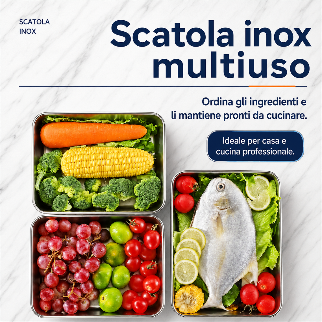 Bandeja de Acero Inoxidable 304 para Alimentos — Conserva y Cocina con Máxima Comodidad