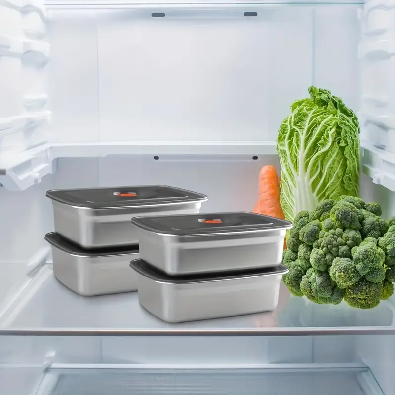Recipiente de acero inoxidable 316 con capacidad de 1000 ml – Solución segura y práctica para el almacenamiento de alimentos (19 × 14 × 6cm)