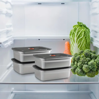 Recipiente de acero inoxidable 316 con capacidad de 1000 ml – Solución segura y práctica para el almacenamiento de alimentos (19 × 14 × 6cm)