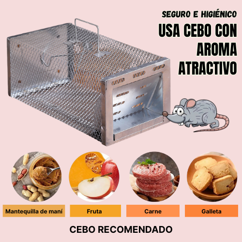 Trampa Humanitaria de Jaula para Capturar Ratas, Ratones y Ardillas Vivos