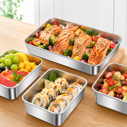 Bandeja de Acero Inoxidable 304 para Alimentos — Conserva y Cocina con Máxima Comodidad