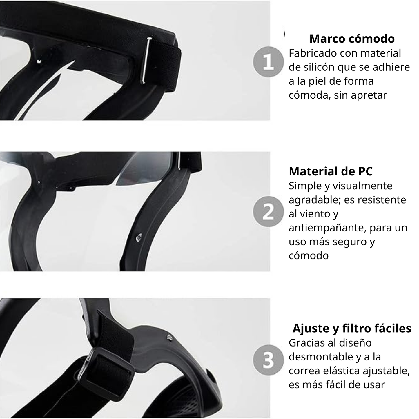 Careta con visor para la protección completa del rostro y los ojos