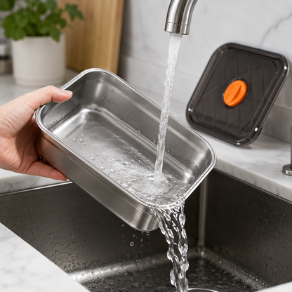 Recipiente Grande Para Alimentos Al Vacío De Acero Inoxidable Antibacteriano De 1000ml