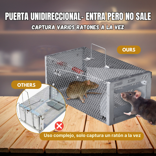 Trampa Humanitaria de Jaula para Capturar Ratas, Ratones y Ardillas Vivos