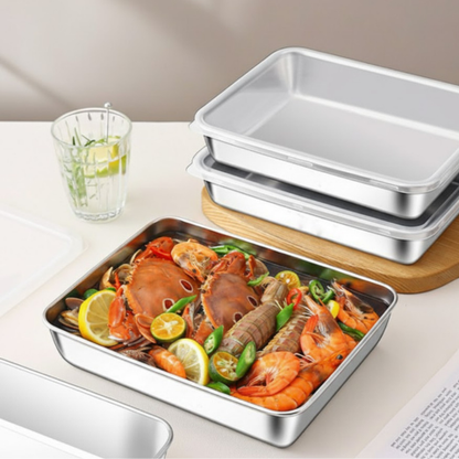 Contenedor premium para alimentos de acero inoxidable 304, mantiene la frescura hasta por 4 semanas.