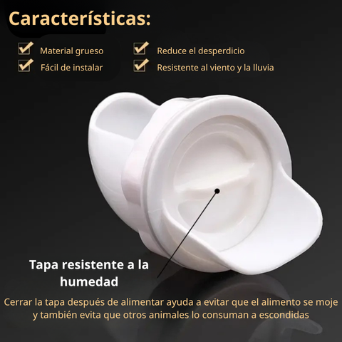 Comedero automático para gallinas y patos, compatible con todo tipo de cubetas – incluye broca y sierra de corona