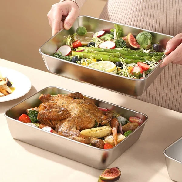 Contenedor de acero inoxidable 304 — refri sin malos olores y comida fresca toda la semana.