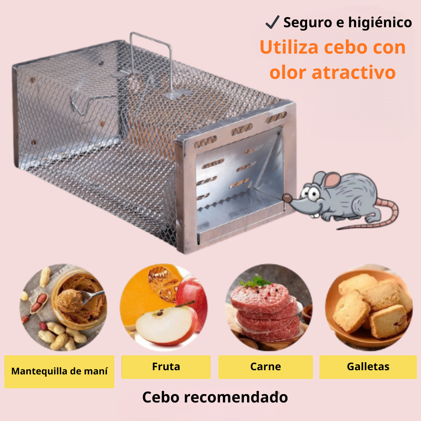 Jaula trampa humanitaria para capturar ratones y ardillas vivos