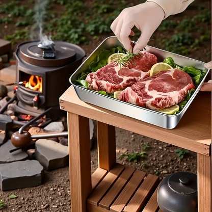Recipiente de acero inoxidable 304 de 2500 ml – Una solución segura y práctica para conservar alimentos (25×20×6 cm)