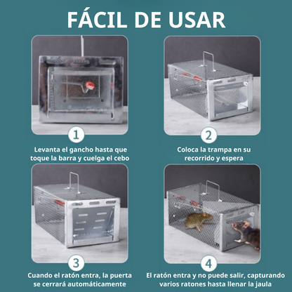 Jaula trampa humanitaria para capturar ratones y ardillas vivos