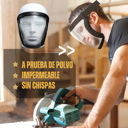 La visera protege el rostro contra el polvo fino y las partículas suspendidas en el aire.