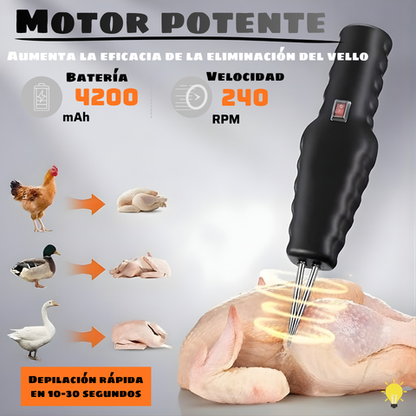 Desplumadora portátil para aves – elimina todas las plumas en pocos minutos
