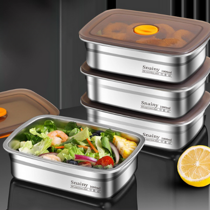 BestSeller™ - Recipiente de Alimentos al Vacío Antibacteriano de Acero Inoxidable 316 (19x14x6 cm)