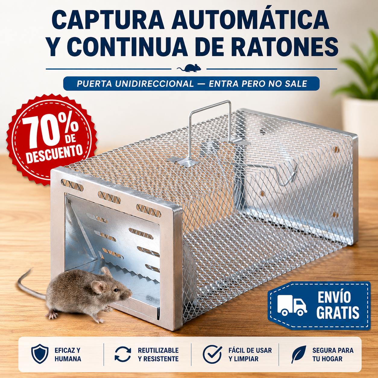 BestSeller™ - Trampa de jaula humanitaria para capturar ratas, ratones y ardillas vivas
