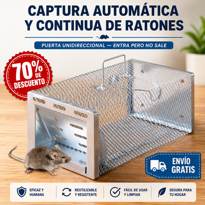 BestSeller™ - Trampa de jaula humanitaria para capturar ratas, ratones y ardillas vivas