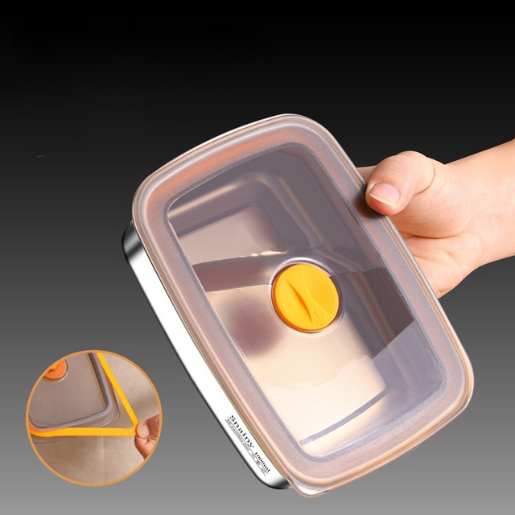 BestSeller™ - Recipiente de Alimentos al Vacío Antibacteriano de Acero Inoxidable 316 (19x14x6 cm)