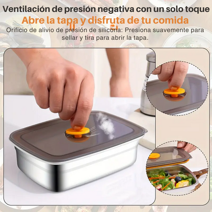 Recipiente de acero inoxidable 316 con capacidad de 1000 ml – Solución segura y práctica para el almacenamiento de alimentos (19 × 14 × 6cm)