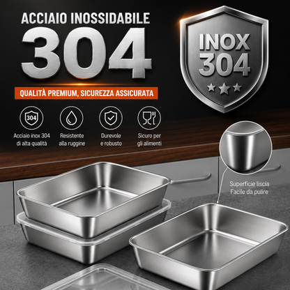 Bandeja de Acero Inoxidable 304 para Alimentos — Conserva y Cocina con Máxima Comodidad