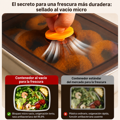 Recipiente para alimentos al vacío antibacteriano en acero inoxidable 316 (19x14x6 cm)