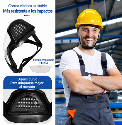 Pantalla facial antivaho, protege contra polvo, residuos y chispas