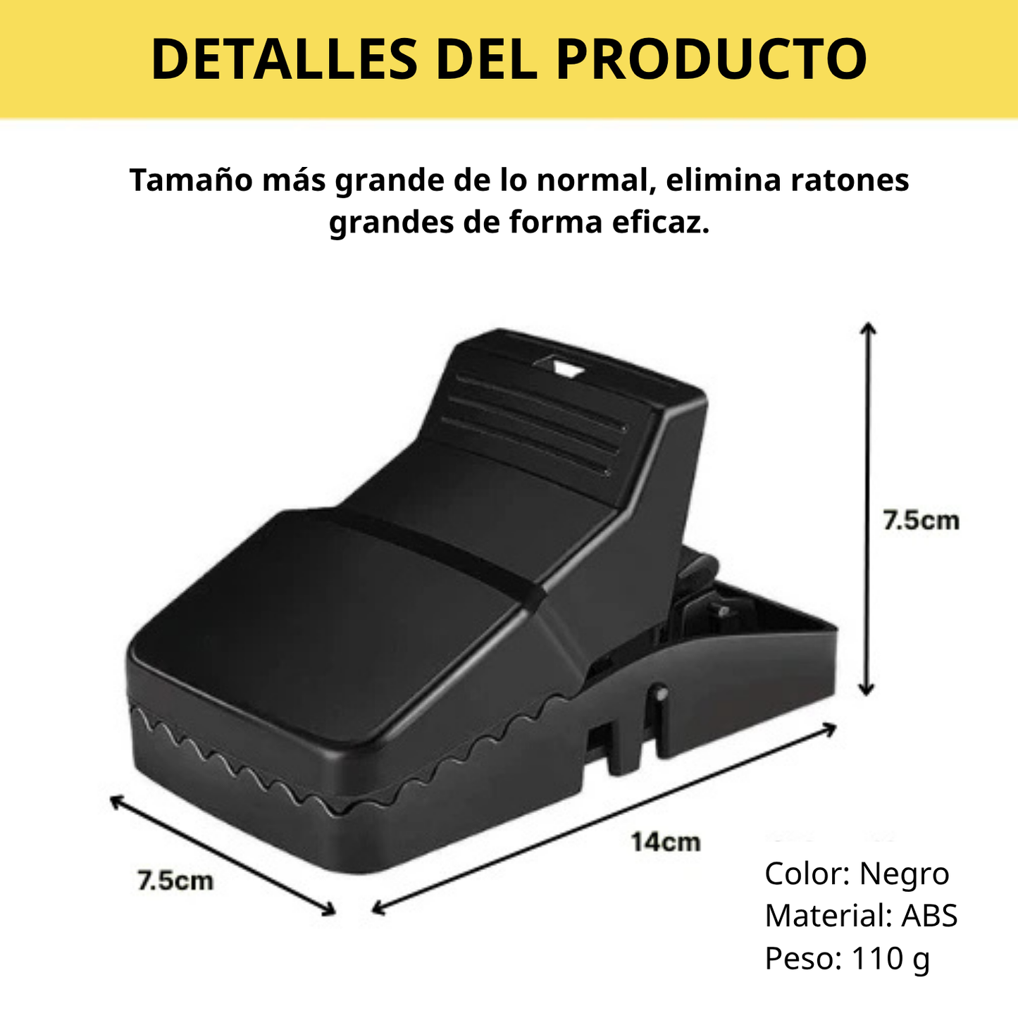 Trampa de resorte resistente y ultraduradera: la solución segura para eliminar los ratones de tu hogar.