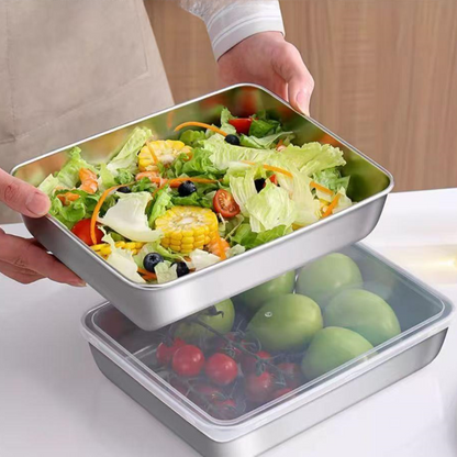 Contenedor de acero inoxidable 304 — refri sin malos olores y comida fresca toda la semana.