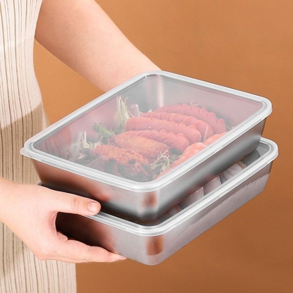 Contenedor de acero inoxidable 304 — refri sin malos olores y comida fresca toda la semana.