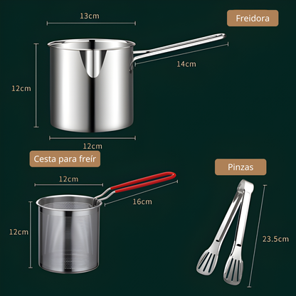 Sartén Multifuncional De Acero Inoxidable 304, Sartén Con Filtro Para Ahorrar Aceite