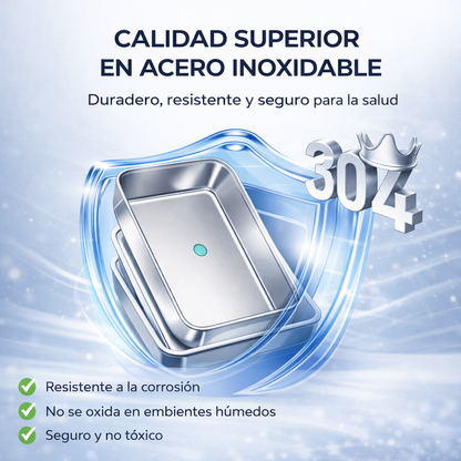 Recipiente de acero inoxidable 304 de 2500 ml – Una solución segura y práctica para conservar alimentos (25×20×6 cm)