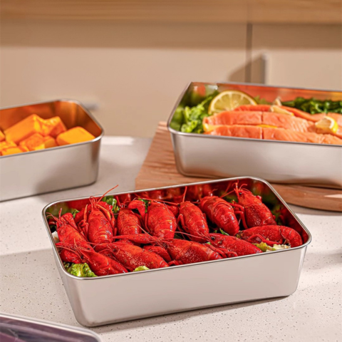 Contenedor premium para alimentos de acero inoxidable 304, mantiene la frescura hasta por 4 semanas.