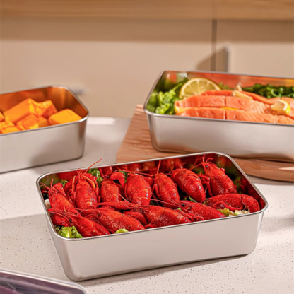 Contenedor premium para alimentos de acero inoxidable 304, mantiene la frescura hasta por 4 semanas.
