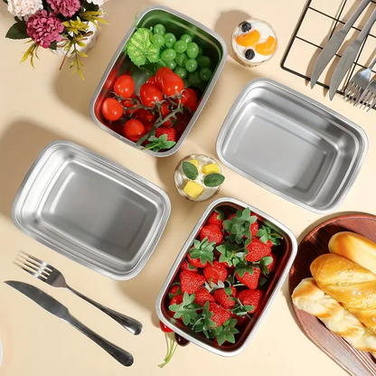 Recipiente de acero inoxidable 316 con capacidad de 1000 ml – Solución segura y práctica para el almacenamiento de alimentos (19 × 14 × 6cm)