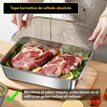 Contenedor para Alimentos de Acero Inoxidable 304 – Frescura Prolongada y Máxima Seguridad