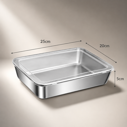 Recipiente hermético de acero inoxidable 304: conserva los alimentos frescos por más tiempo, de forma segura y sin olores.