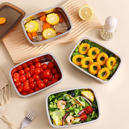 Recipiente Grande Para Alimentos Al Vacío De Acero Inoxidable Antibacteriano De 1000ml