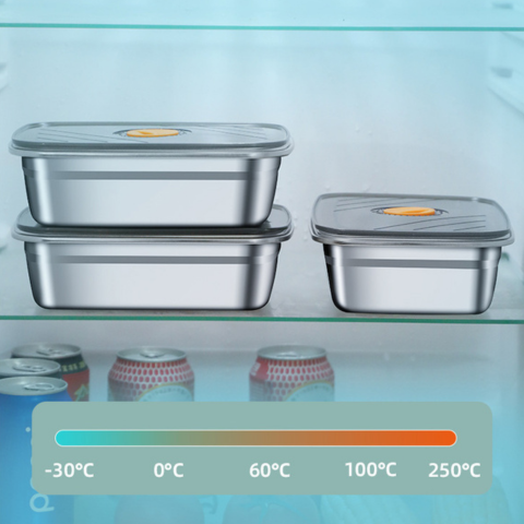 Recipiente antibacteriano al vacío para alimentos de acero inoxidable, 1500 ml – también apto para microondas.