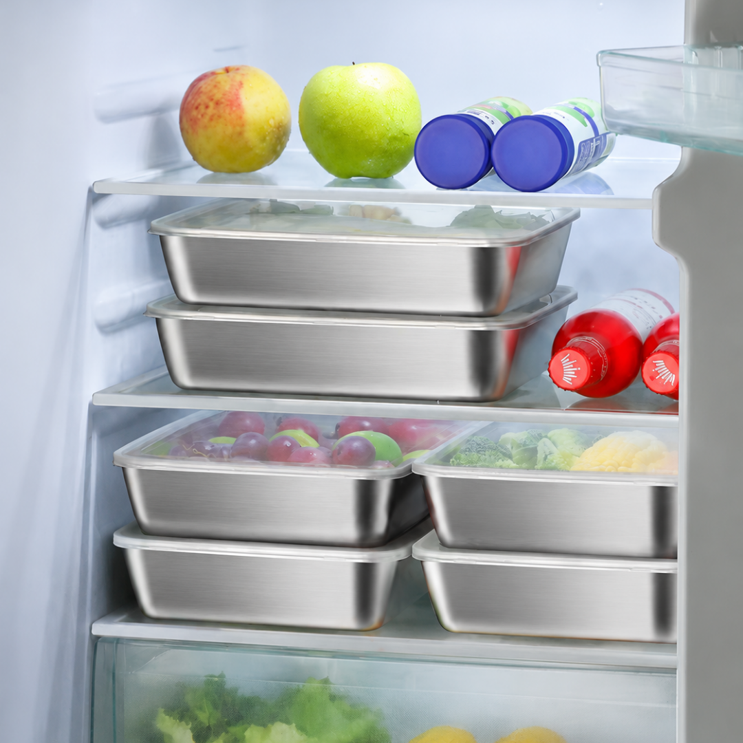 Bandeja de Acero Inoxidable 304 para Alimentos — Conserva y Cocina con Máxima Comodidad