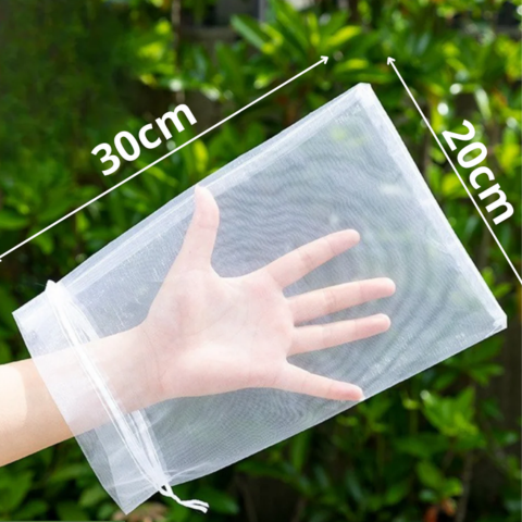 Bolsas de malla transpirables reutilizables para la protección de frutas y verduras – Protege contra insectos, moscas de la fruta y pájaros