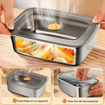 Recipiente de acero inoxidable 316 con capacidad de 1000 ml – Solución segura y práctica para el almacenamiento de alimentos (19 × 14 × 6cm)