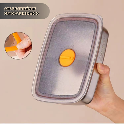 Recipiente hermético antibacteriano de acero inoxidable 316 (19 × 14 × 6 cm)