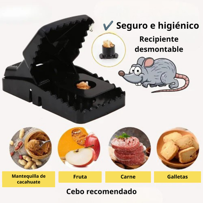 Trampa de resorte resistente y ultraduradera: la solución segura para eliminar los ratones de tu hogar.
