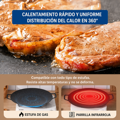 Comal antiadherente multiusos de 6 capas, compatible con estufas de inducción