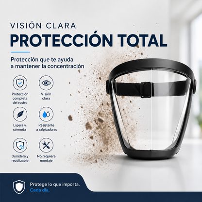 Máscara Protectora Integral Antivaho, Antigolpes y Cómoda para Llevar Todo el Día