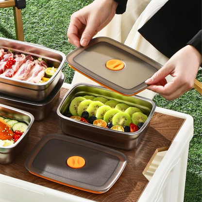 BestSeller™ - Recipiente de Alimentos al Vacío Antibacteriano de Acero Inoxidable 316 (19x14x6 cm)