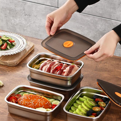 BestSeller™ - Recipiente de Alimentos al Vacío Antibacteriano de Acero Inoxidable 316 (19x14x6 cm)