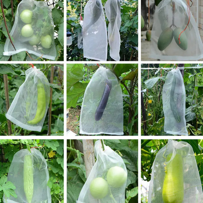 Bolsas de malla transpirables reutilizables para la protección de frutas y verduras – Protege contra insectos, moscas de la fruta y pájaros