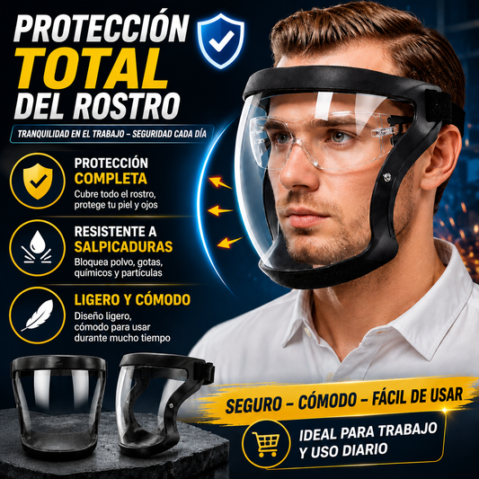 La visera protege el rostro del polvo fino y de la niebla